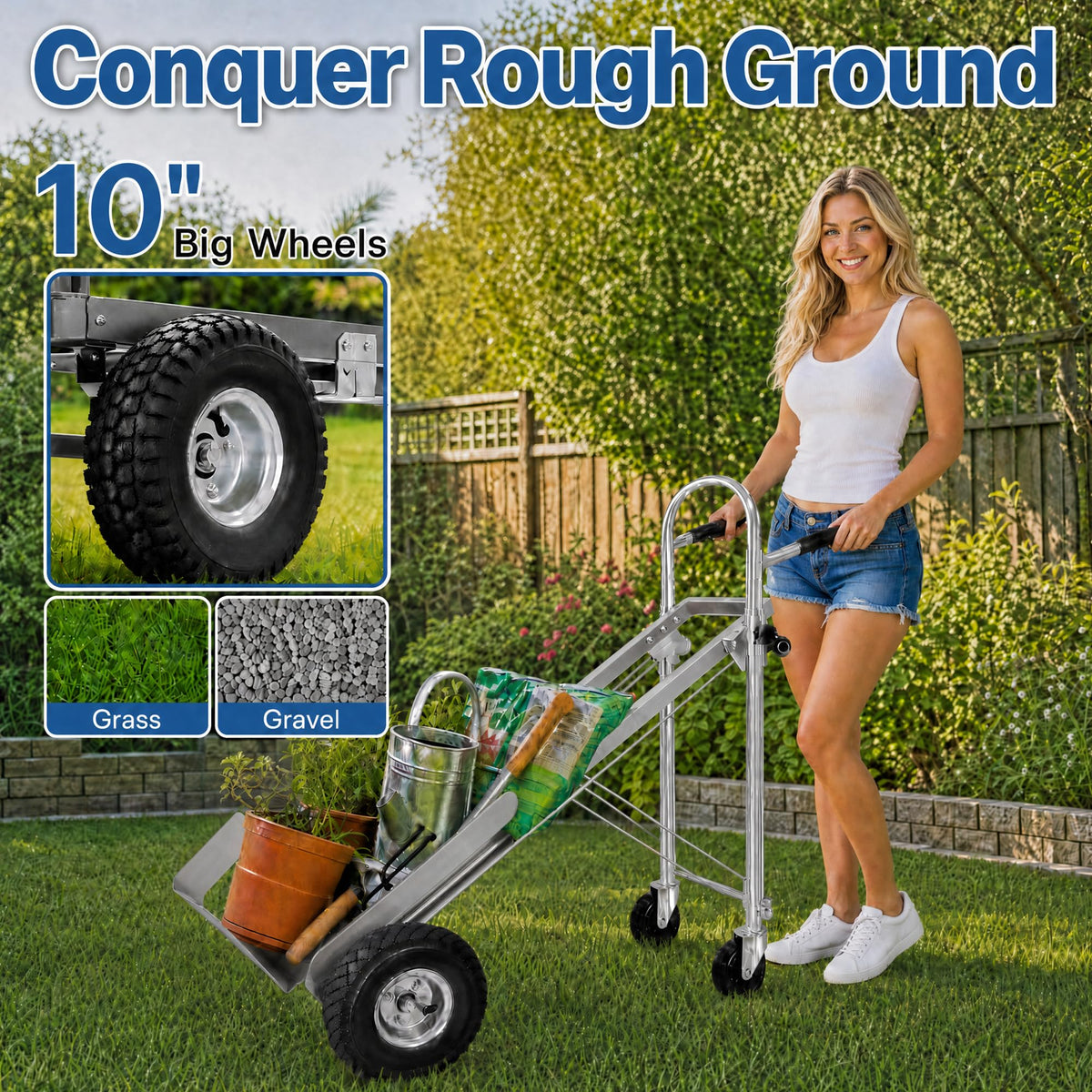 4 in 1 Stainless Steel Folding Hand Truck Dolly C956