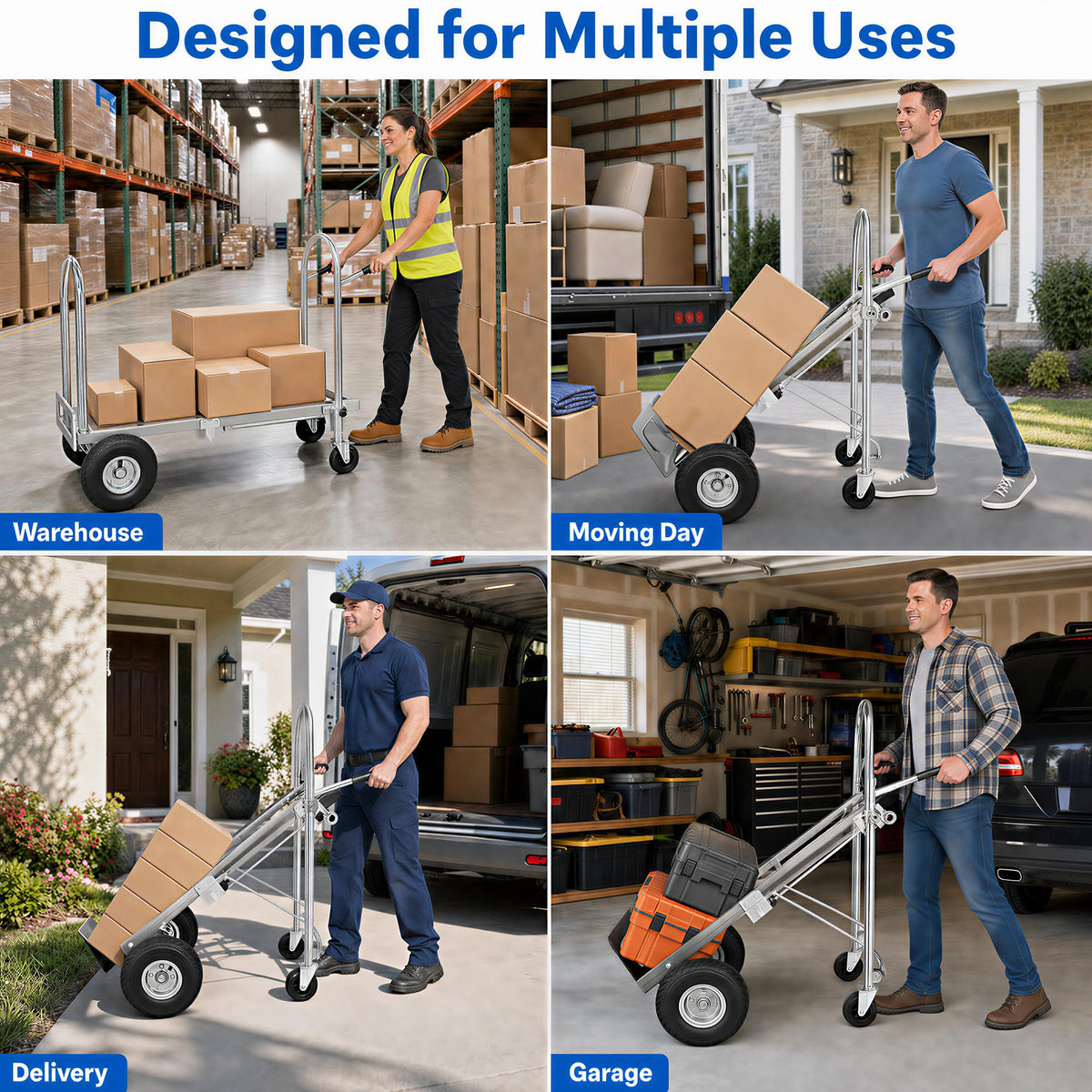 4 in 1 Stainless Steel Folding Hand Truck Dolly C956