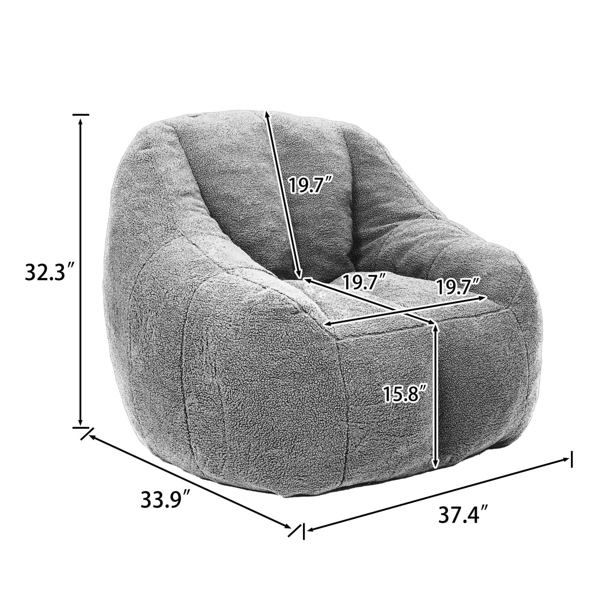 Yellow Tufted Memory Foam Bean Bag Chair L3536