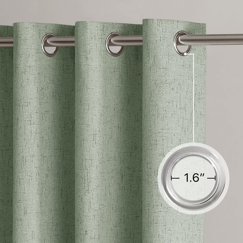 100% Blackout Linen Sliding Door Curtains, Sage Green, 1 Panel M870516