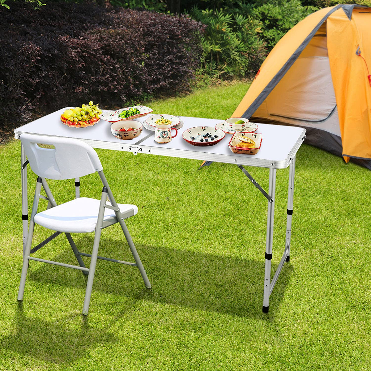 4 FT Aluminum Height Adjustable Folding Camping Table T277