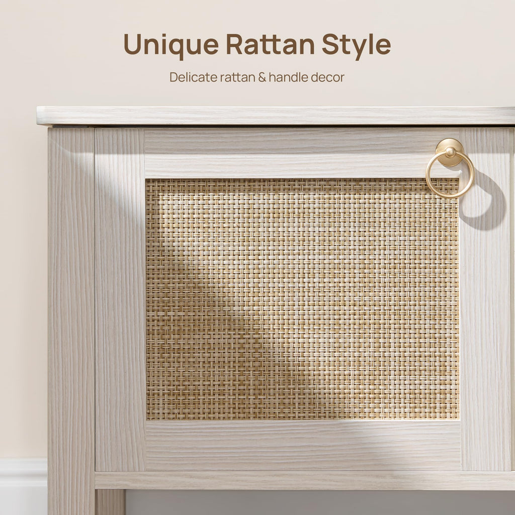 Rattan Storage Bench with 2 Safety Hinges Q1843
