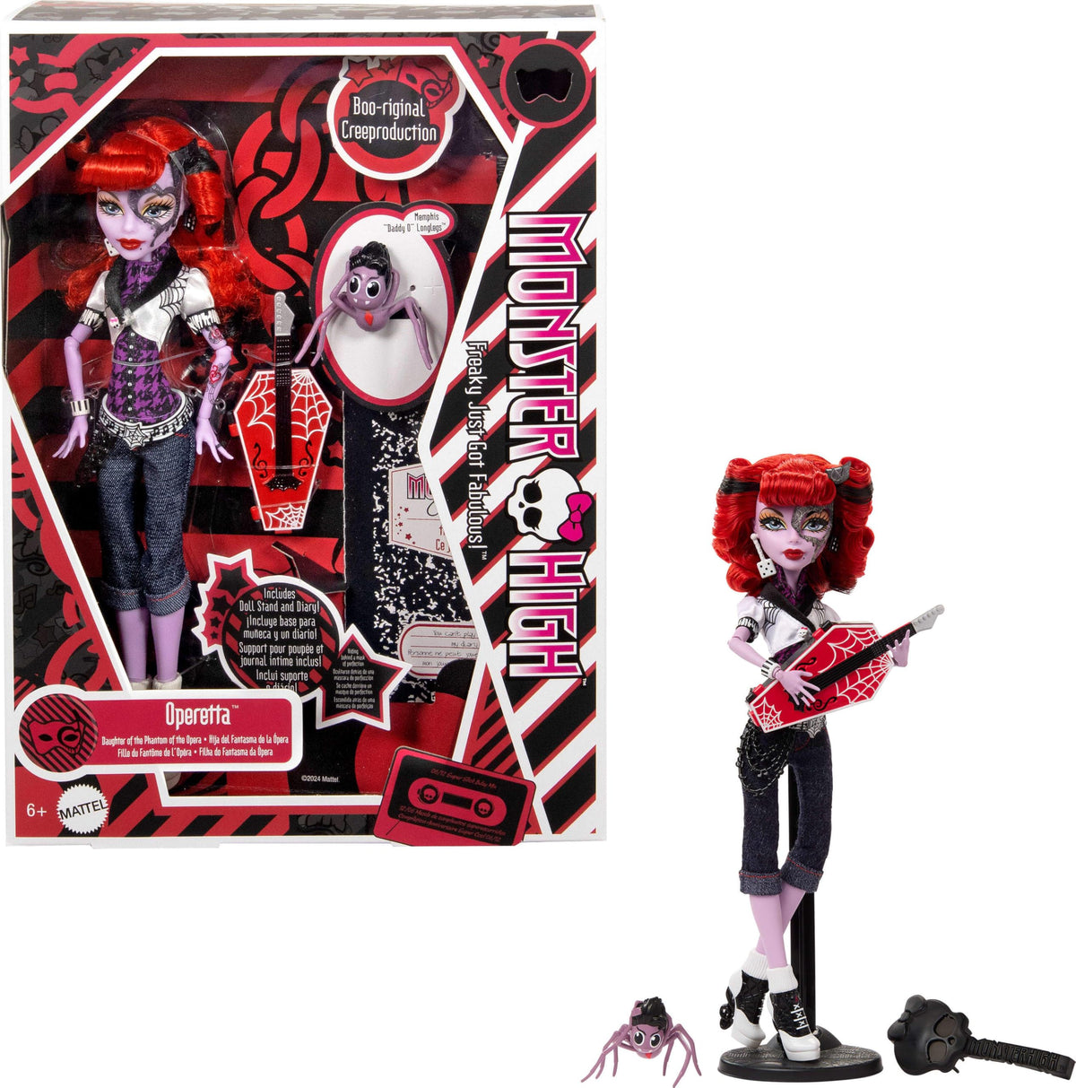 Monster High Operetta Doll with Doll Stand, Diary, and Pet Spider D208